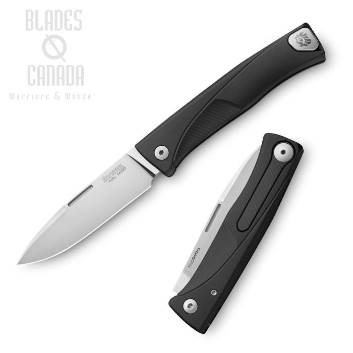 Lion Steel TL A BS Thrill Slipjoint Folding Knife, M390, Aluminum Black